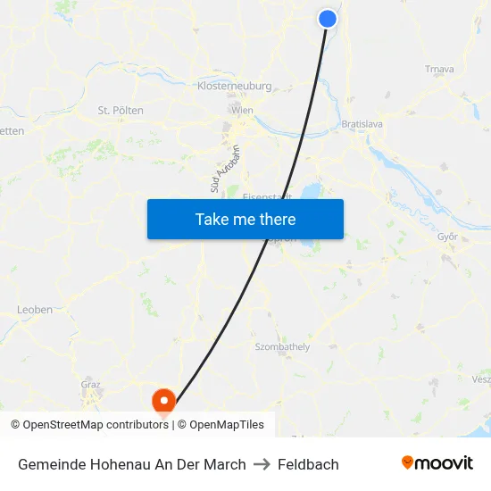Gemeinde Hohenau An Der March to Feldbach map