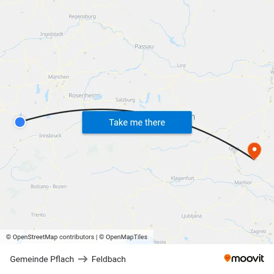 Gemeinde Pflach to Feldbach map