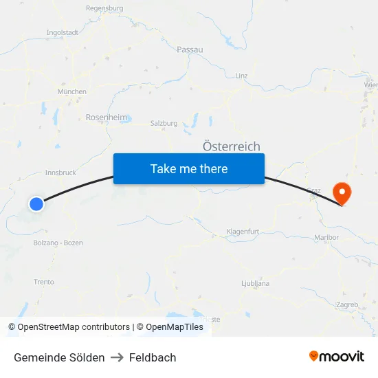 Gemeinde Sölden to Feldbach map