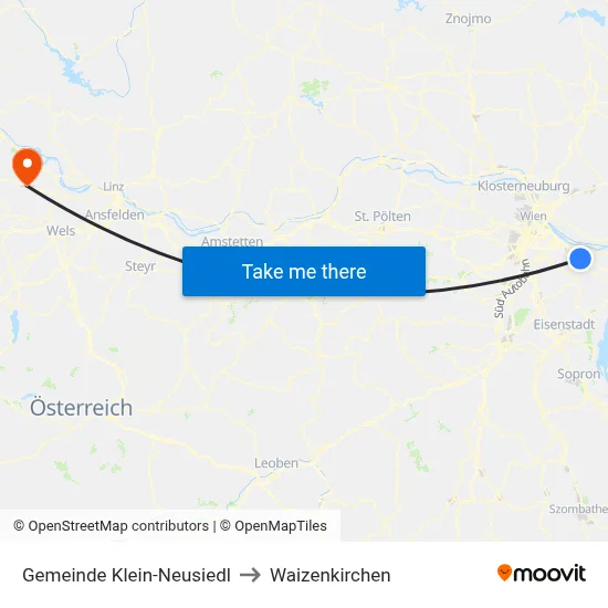 Gemeinde Klein-Neusiedl to Waizenkirchen map