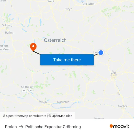 Proleb to Politische Expositur Gröbming map