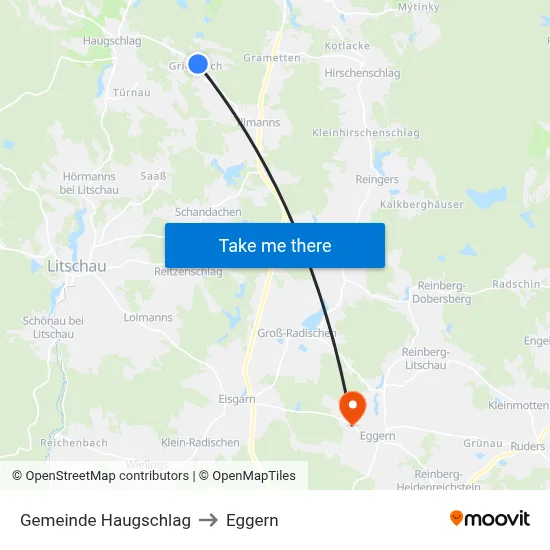 Gemeinde Haugschlag to Eggern map