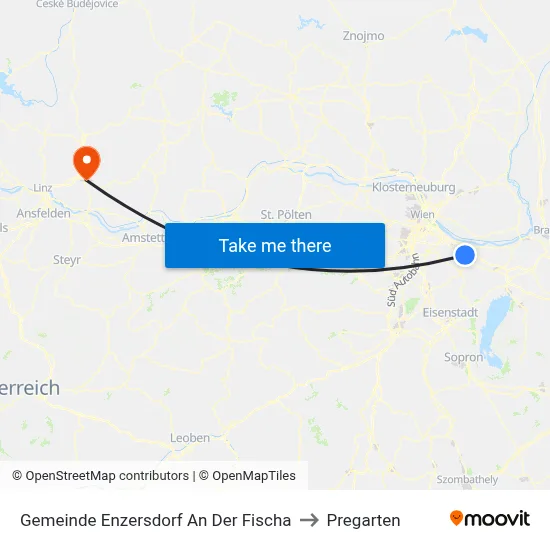 Gemeinde Enzersdorf An Der Fischa to Pregarten map