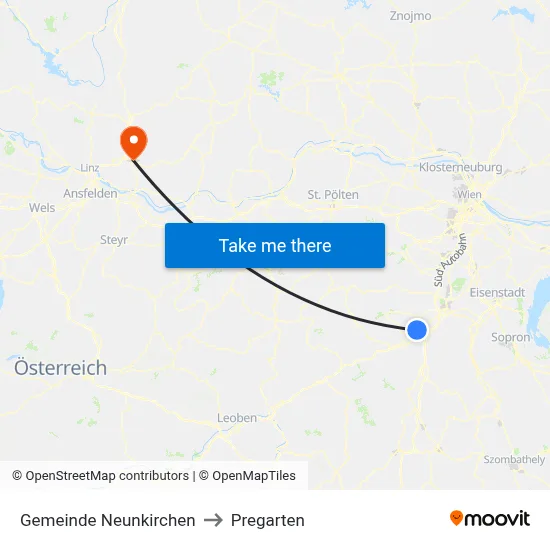 Gemeinde Neunkirchen to Pregarten map