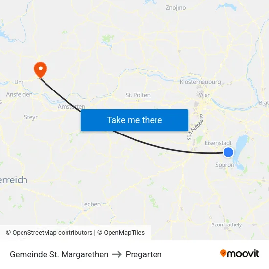 Gemeinde St. Margarethen to Pregarten map