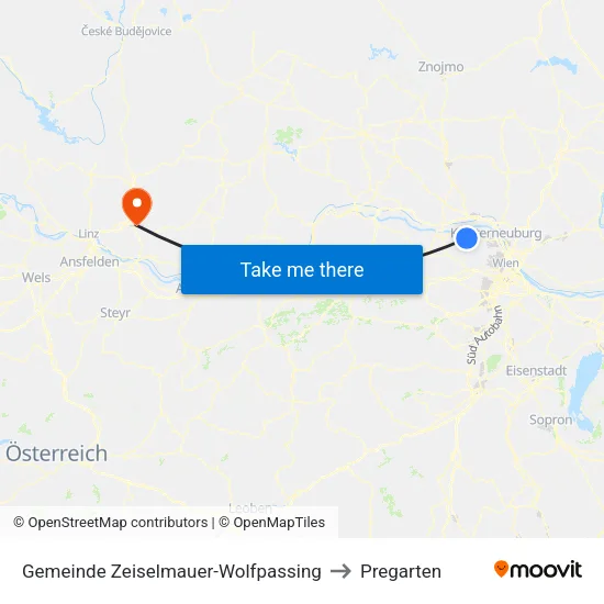 Gemeinde Zeiselmauer-Wolfpassing to Pregarten map