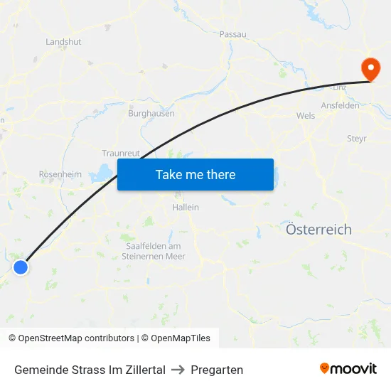 Gemeinde Strass Im Zillertal to Pregarten map