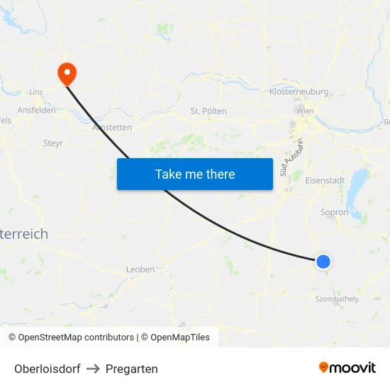 Oberloisdorf to Pregarten map