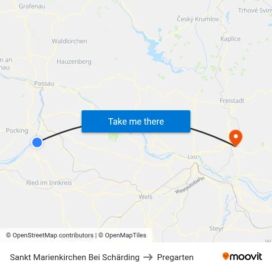 Sankt Marienkirchen Bei Schärding to Pregarten map