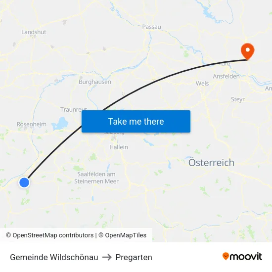 Gemeinde Wildschönau to Pregarten map