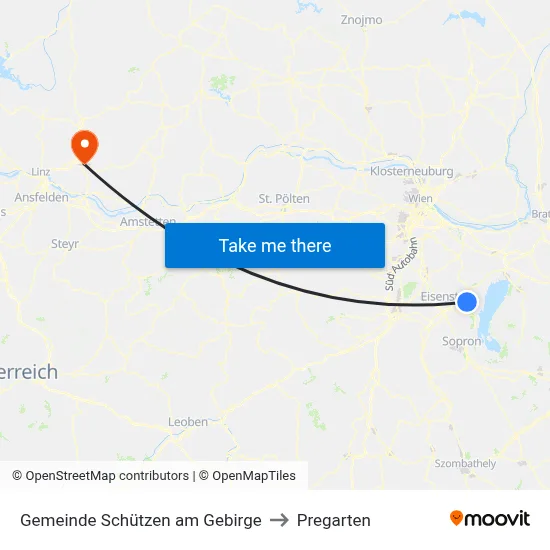 Gemeinde Schützen am Gebirge to Pregarten map