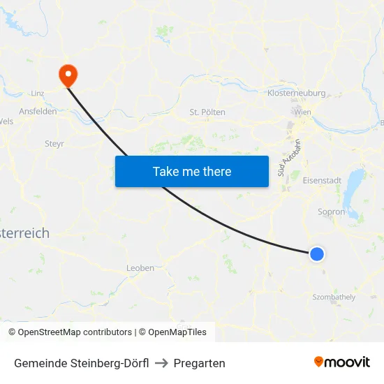 Gemeinde Steinberg-Dörfl to Pregarten map
