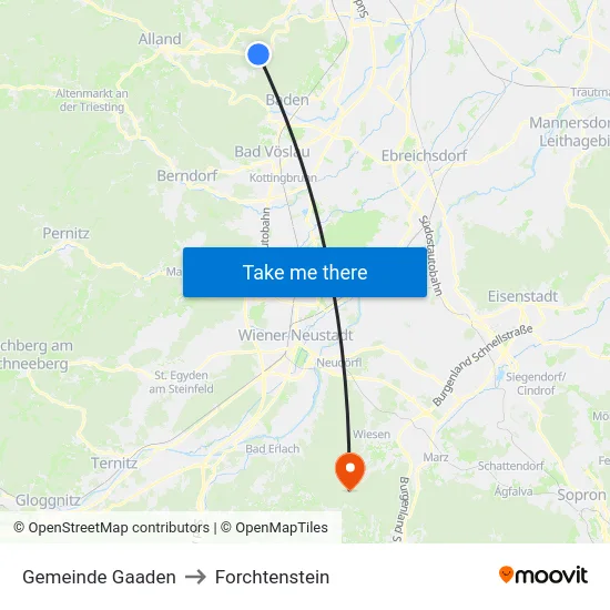 Gemeinde Gaaden to Forchtenstein map