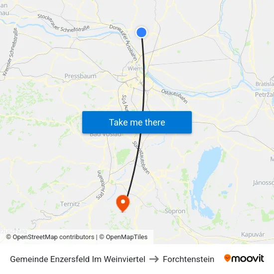 Gemeinde Enzersfeld Im Weinviertel to Forchtenstein map