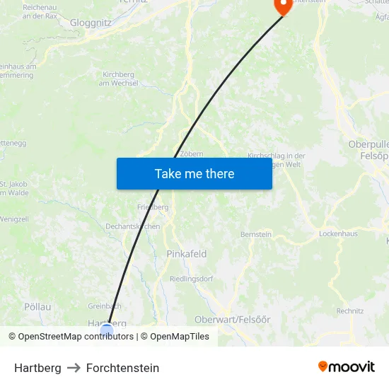 Hartberg to Forchtenstein map