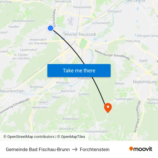 Gemeinde Bad Fischau-Brunn to Forchtenstein map