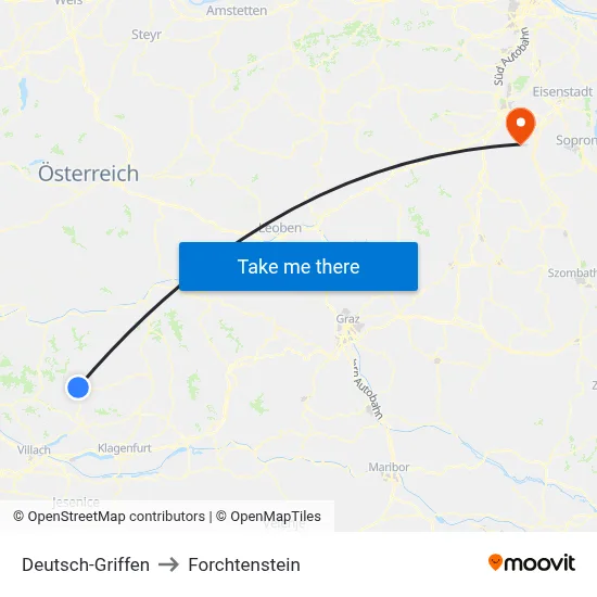 Deutsch-Griffen to Forchtenstein map