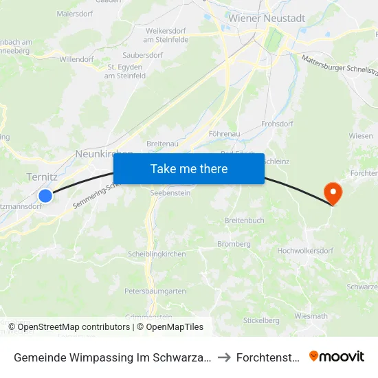Gemeinde Wimpassing Im Schwarzatale to Forchtenstein map