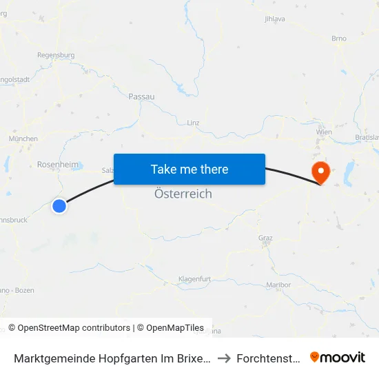 Marktgemeinde Hopfgarten Im Brixental to Forchtenstein map
