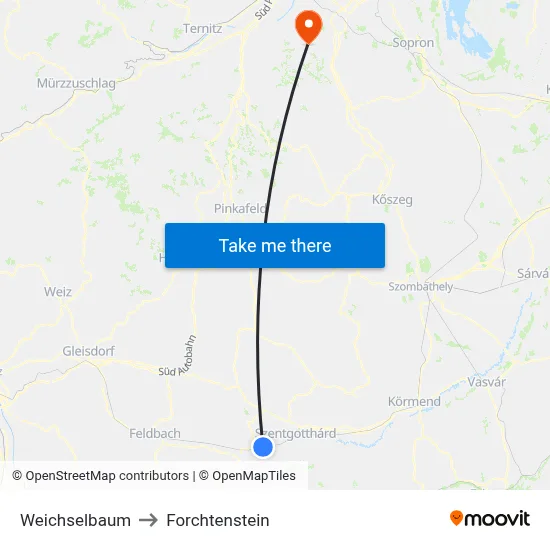 Weichselbaum to Forchtenstein map
