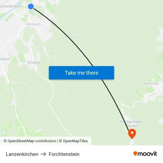 Lanzenkirchen to Forchtenstein map