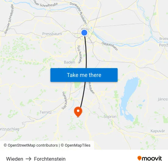 Wieden to Forchtenstein map