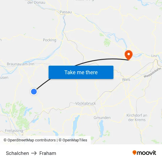 Schalchen to Fraham map