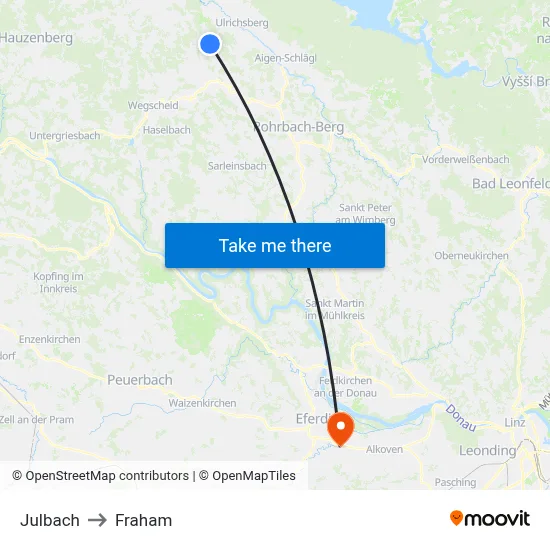 Julbach to Fraham map