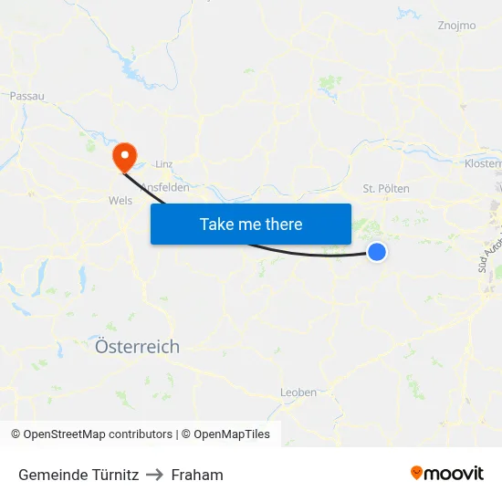 Gemeinde Türnitz to Fraham map