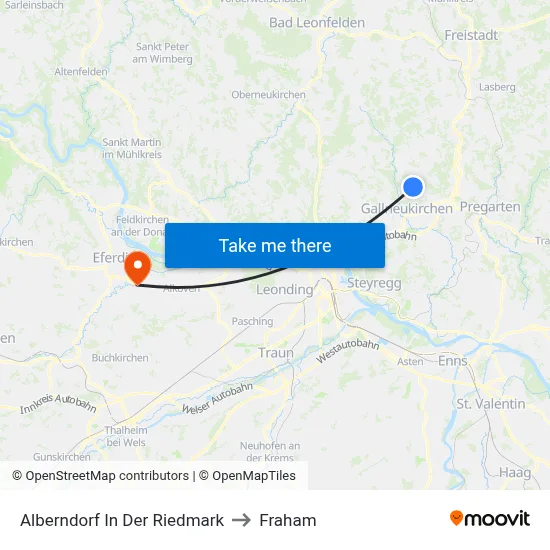 Alberndorf In Der Riedmark to Fraham map