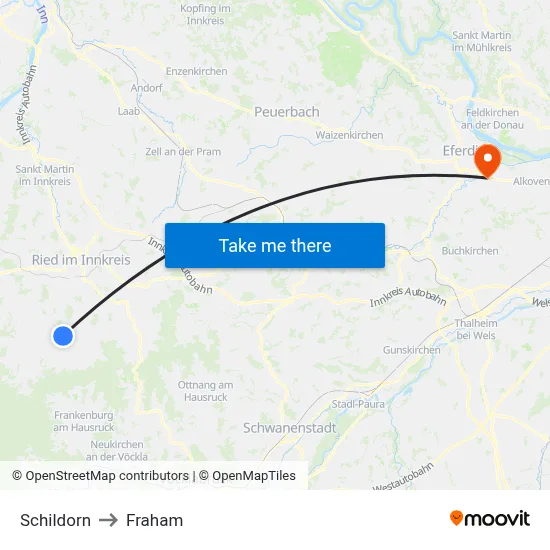 Schildorn to Fraham map