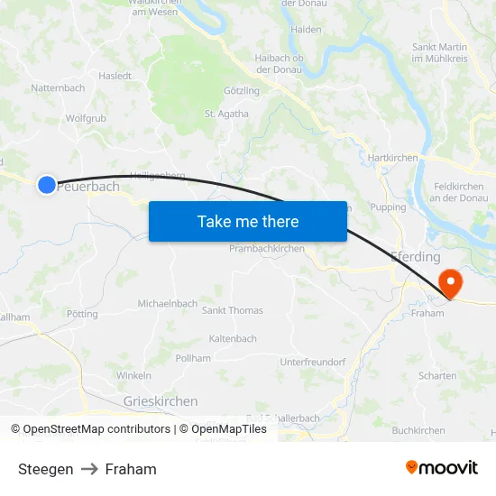 Steegen to Fraham map