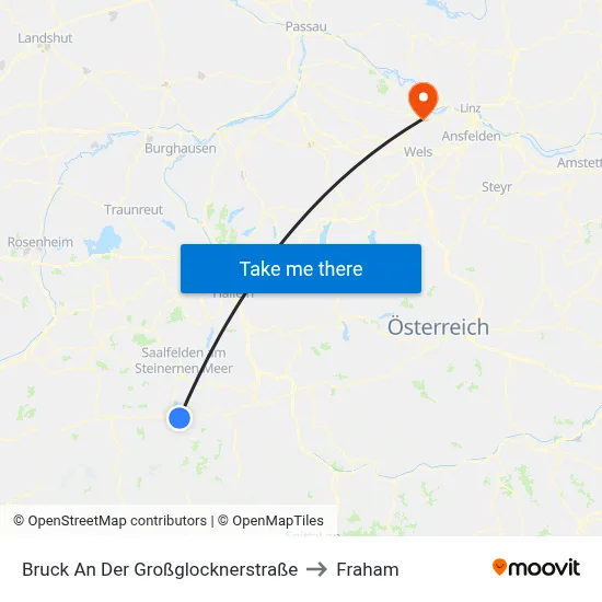 Bruck An Der Großglocknerstraße to Fraham map