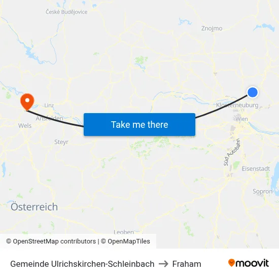 Gemeinde Ulrichskirchen-Schleinbach to Fraham map