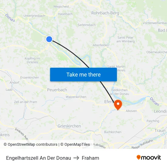 Engelhartszell An Der Donau to Fraham map