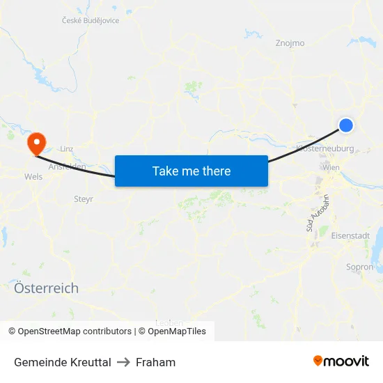 Gemeinde Kreuttal to Fraham map