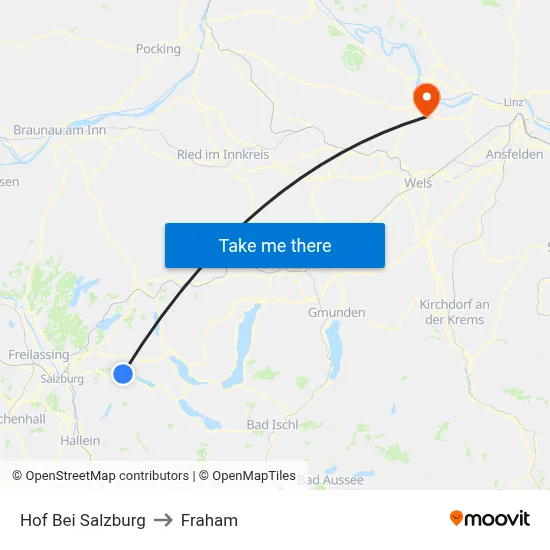 Hof Bei Salzburg to Fraham map