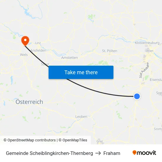Gemeinde Scheiblingkirchen-Thernberg to Fraham map