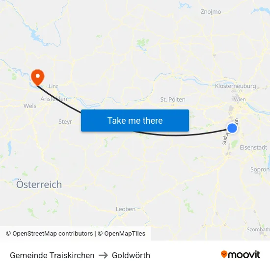 Gemeinde Traiskirchen to Goldwörth map