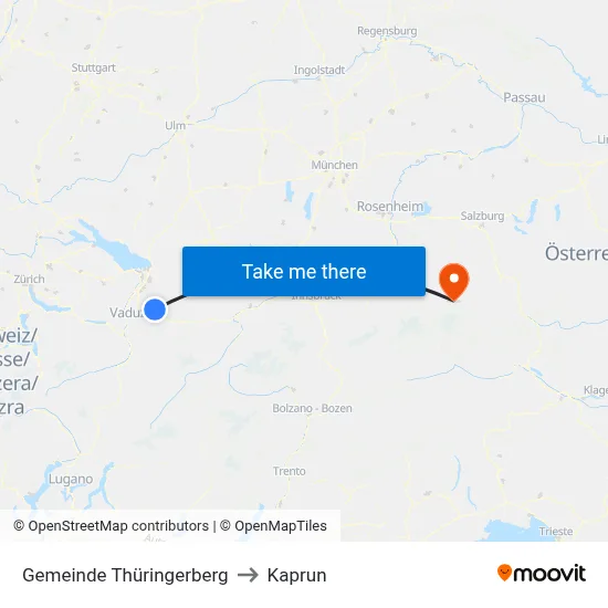 Gemeinde Thüringerberg to Kaprun map