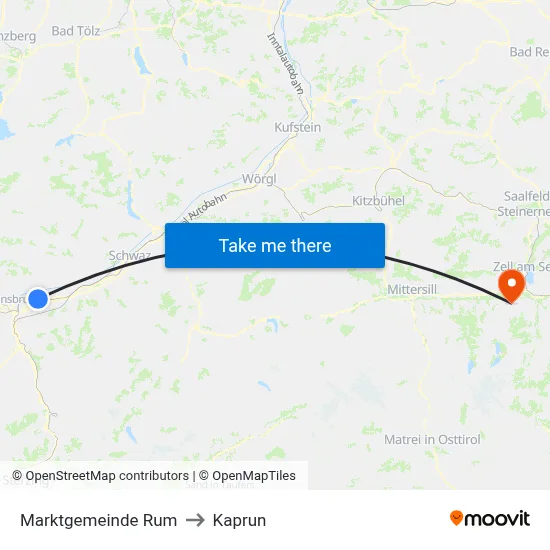 Marktgemeinde Rum to Kaprun map