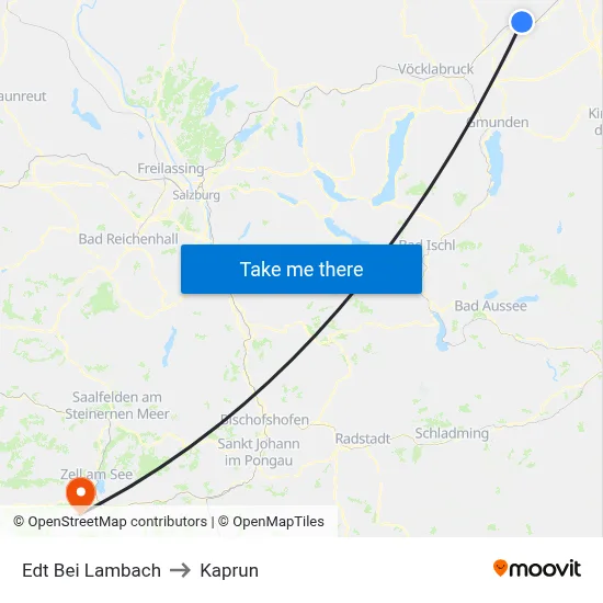 Edt Bei Lambach to Kaprun map