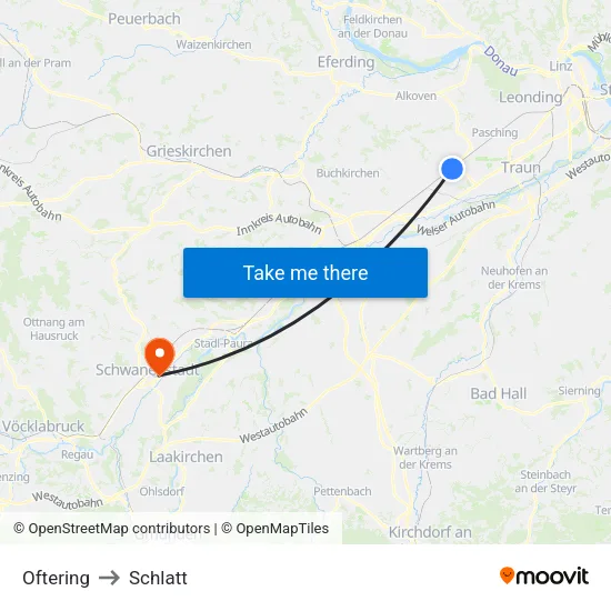 Oftering to Schlatt map