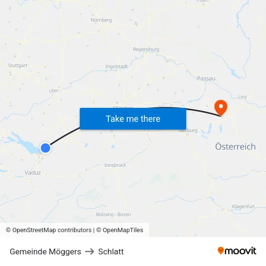 Gemeinde Möggers to Schlatt map