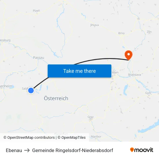 Ebenau to Gemeinde Ringelsdorf-Niederabsdorf map