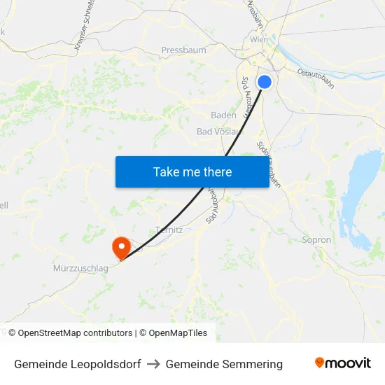 Gemeinde Leopoldsdorf to Gemeinde Semmering map