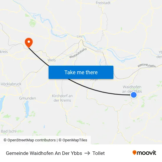 Gemeinde Waidhofen An Der Ybbs to Tollet map