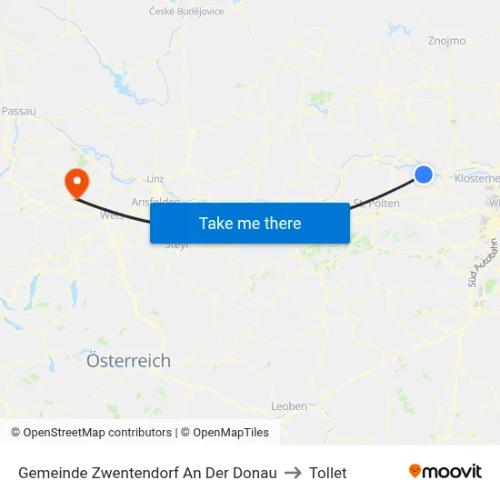 Gemeinde Zwentendorf An Der Donau to Tollet map