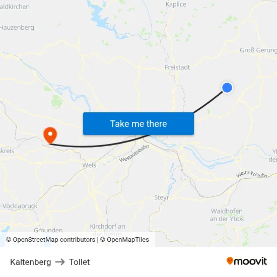 Kaltenberg to Tollet map