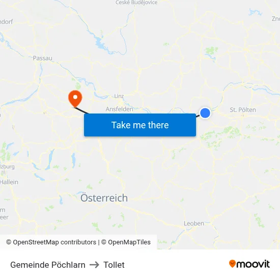 Gemeinde Pöchlarn to Tollet map